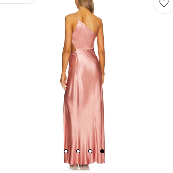 NWT-La Lune Asymmetrical Gathered Maxi Dress - Picture 2 of 4